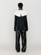 EENK EENK Blouse Big Collared - Black/Ivory