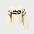 YCH SENSUAL-PRINT CROPPED SWEATSHIRT CREAM (W23TO906CR)