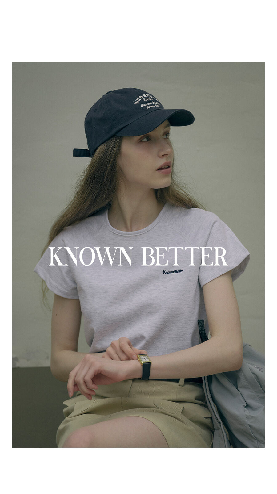 KNOWN BETTER [Add size] Better logo embroidery T-shirt_Light Gray