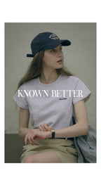 KNOWN BETTER [Add size] Better logo embroidery T-shirt_Light Gray