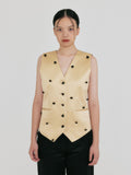 EENK ZROE Flower Buttoned Vest - Yellow