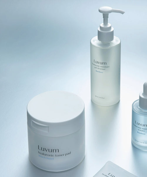 LUVUM Witch Hazel Hyaluronic Acid Toner Pads 60 sheets + Gel Cleanser 200ml