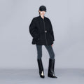 YCH BELTED BOMBER JACKET BLACK (W23OT014BK)