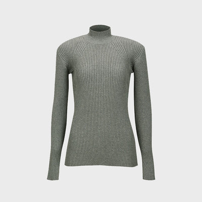 KNITTED TOP MELANGE GREY (W23KT805MG)