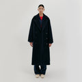 EENK Oversized Long Peacoat - Navy