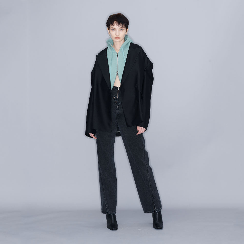 YCH OVERSIZED JACKET BLACK (W23JK101BK)