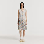 EENK YULIN Layered Vest Dress - Cream/Blue Multi