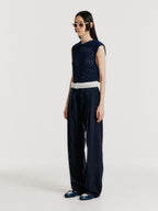 EENK YIOM Classic Straight Pants - Navy