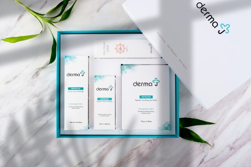 DERMA J Peptastine basic cosmetics gift set (toner, cream, mask pack, sunscreen)