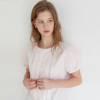 NONLOCAL Ellie Lace Pintuck Blouse - Light Pink