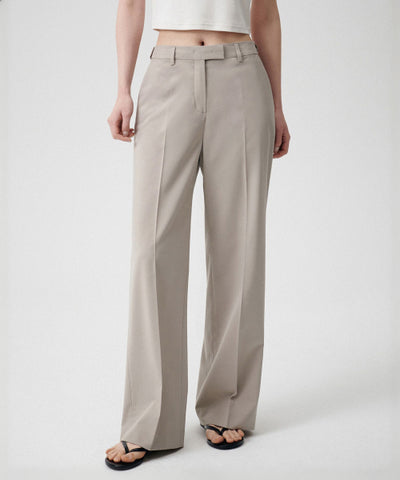 MUSINSA STANDARD WOMAN Slacks Wide Hidden Banding Light Beige