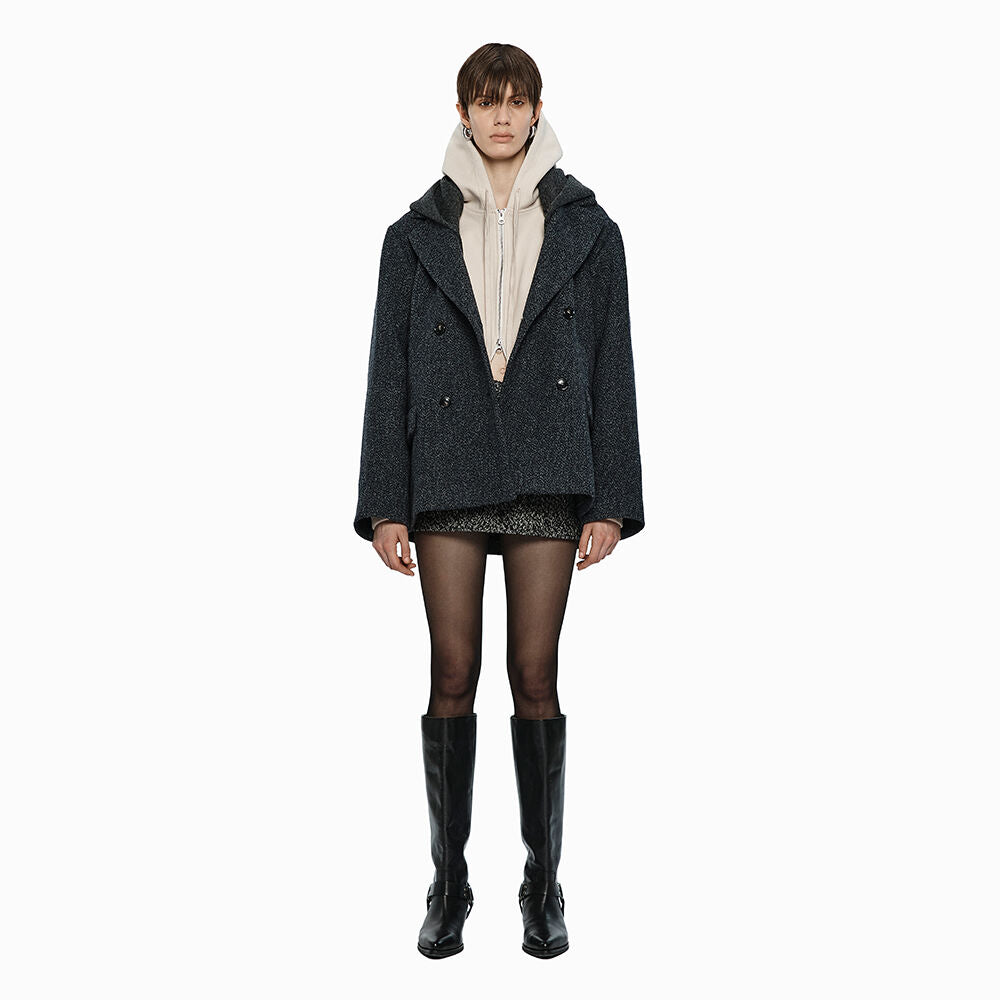 YCH DOUBLE-BREASTED CASHMERE JACKET GREY (W24OT0061GY)