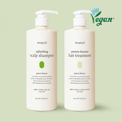 SIMPLYO Refreshing Scalp Care Hair Bundle 500ml Bundle (Shampoo + 16 Protein Treatments) 2 Types of Fragrance