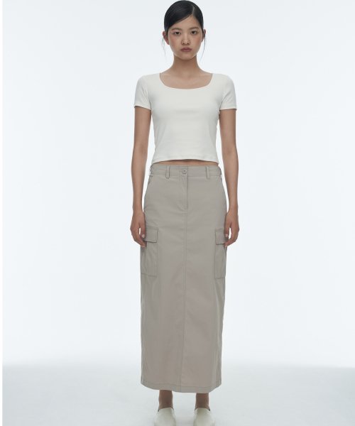MUSINSA STANDARD WOMAN MUSINSA STANDARD WOMAN Women's Cargo Maxi Skirt [Light Beige]