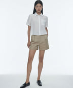 MUSINSA STANDARD WOMAN MUSINSA STANDARD WOMAN Women's Two-Tuck Wide Chino Shorts Beige