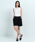 MUSINSA STANDARD WOMAN MUSINSA STANDARD WOMAN Women's Two-Tuck Wide Chino Shorts (Black)