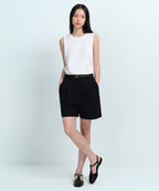 MUSINSA STANDARD WOMAN MUSINSA STANDARD WOMAN Women's Two-Tuck Wide Chino Shorts (Black)
