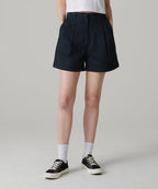 MUSINSA STANDARD WOMAN MUSINSA STANDARD WOMAN Women's Two-Tuck Wide Chino Shorts [Navy]