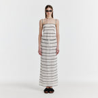 EENK YOZOO Jacquard Stripe Knit Dress - Ivory