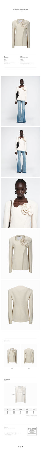 YCH PETAL DETAILED JACKET CREAM (R25JK2032CR)