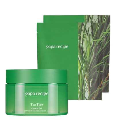 PAPARECIPE Tea Tree Control Pad Set (70 sheets + 2 refills)