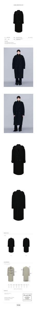 YCH DOUBLE-BREASTED COAT BLACK (W23OT005BK)