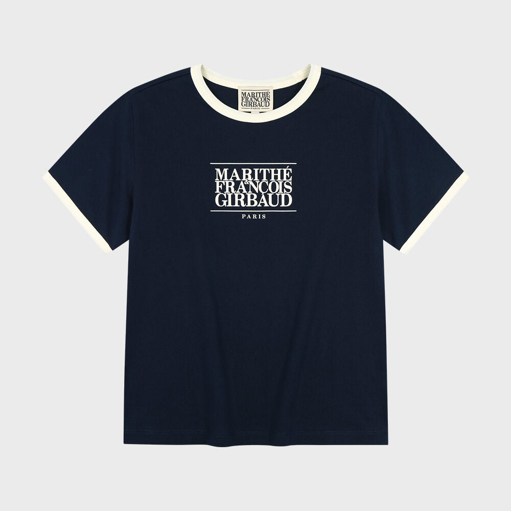 MARITHÉ KIDS KIDS CLASSIC LOGO RINGER TEE navy