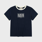 MARITHÉ KIDS KIDS CLASSIC LOGO RINGER TEE navy