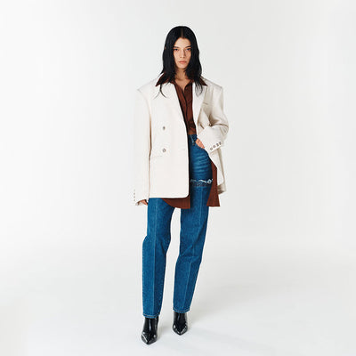 LAYERED TWO-TONE JACKET IVORY (F23JK103IV)