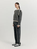 EENK EENK XITA Jacquard Knit Vest - Black/Ivory