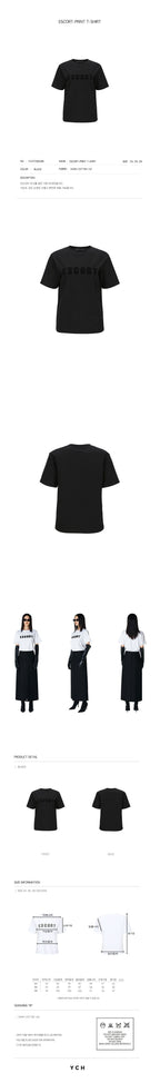 YCH ESCORT-PRINT T-SHIRT BLACK (F23TO905BK)