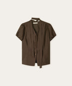 ROEM V-neck tie blouse RMBLG37RT4