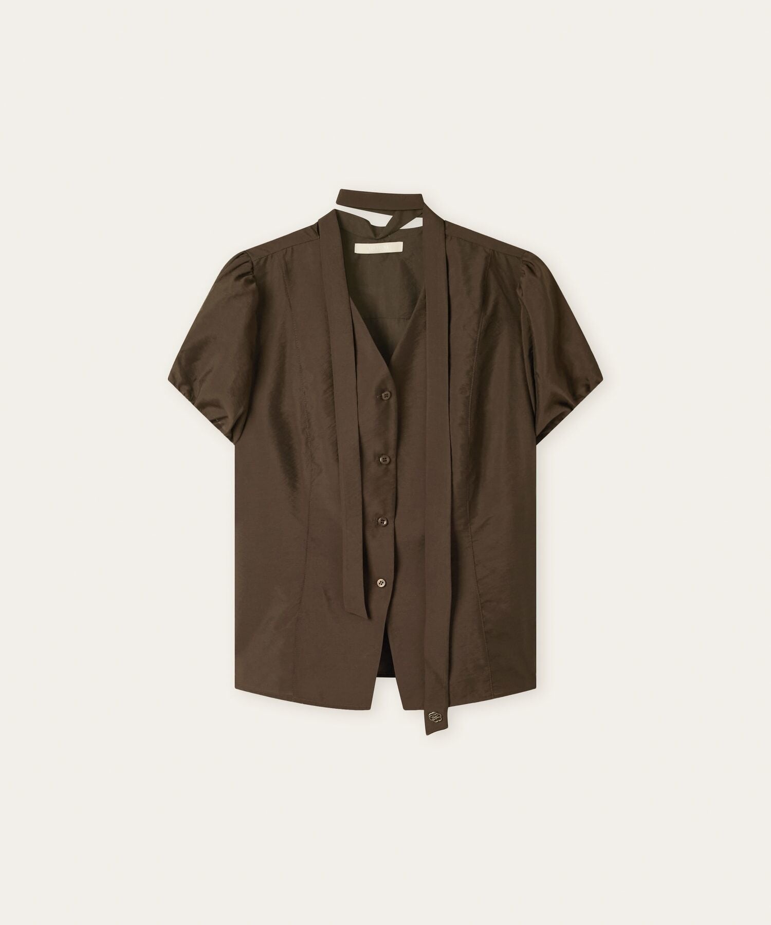 ROEM V-neck tie blouse RMBLG37RT4