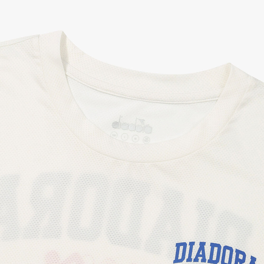 diadora Performance Running Mesh Short Sleeve T-Shirt OFF WHITE