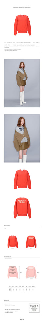 YCH MASCULIN FEMININ-PRINT SWEATSHIRT RED (W23TO901RD)
