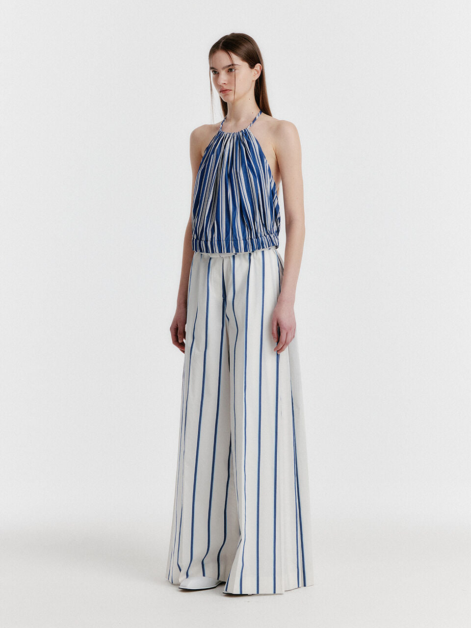 EENK YOKI Tucked Stripe Pants - Ivory