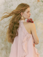sincethen Peach pink halterneck blouse