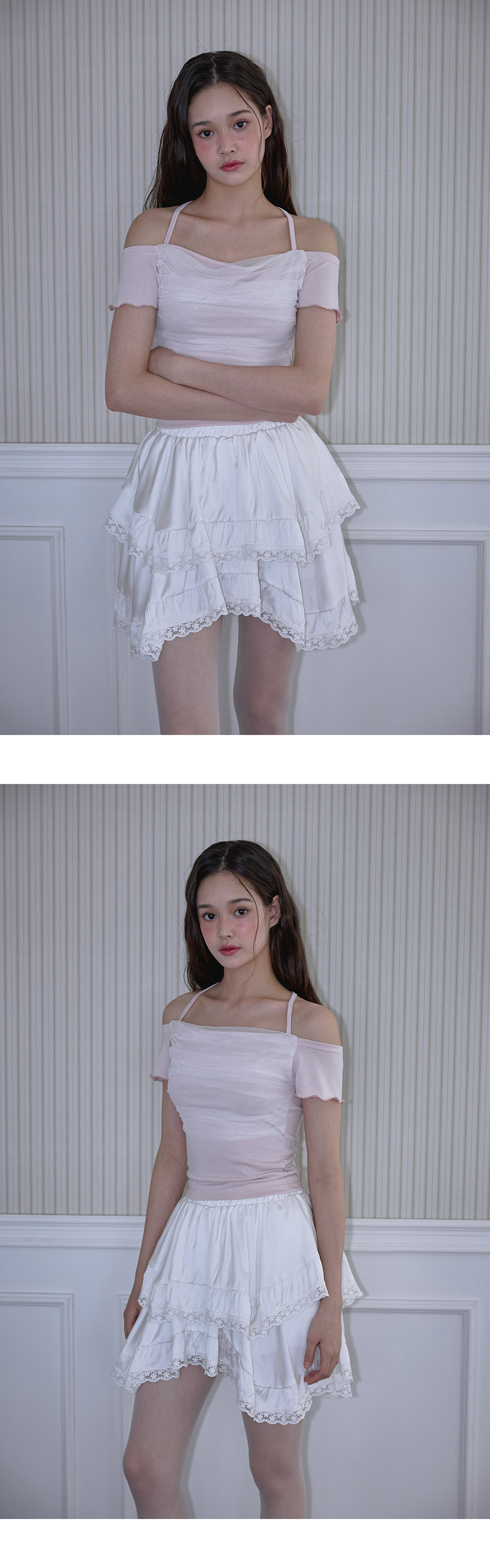 RoséFrantz Sha Layered Halter T-shirt [Pink]