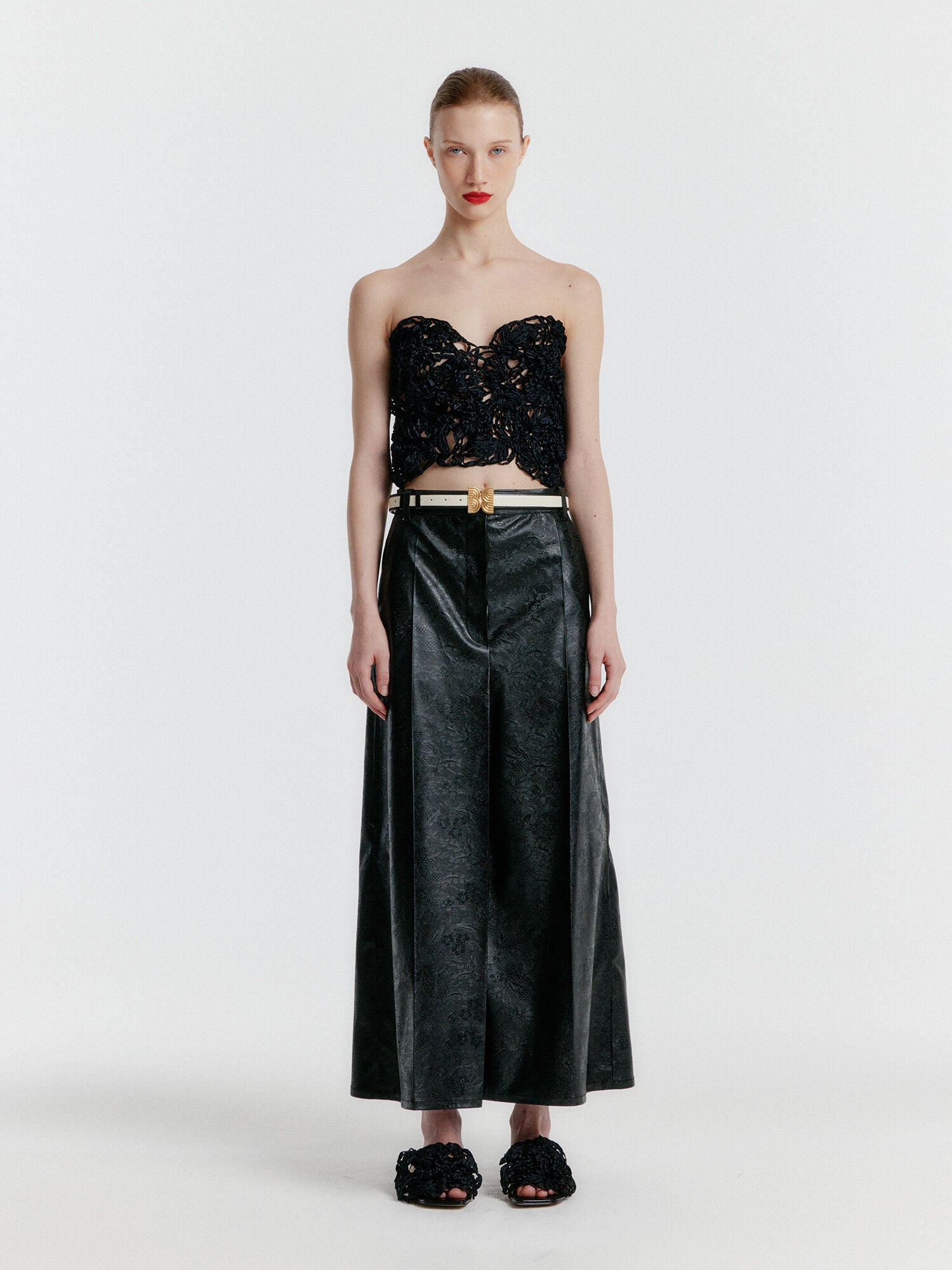 EENK YICOLE Tucked Maxi Skirt - Black