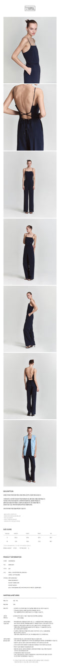 LHAS LHAS Jumpsuit Open Back Dark Navy