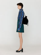 EENK VABRINA Gold-trimmed Mini Skirt - Green Check