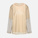 YCH SEE-THROUGH LAYRED T-SHIRT BEIGE (W24TS11091BE)