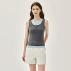 MARITHÉ+FRANҪOIS GIRBAUD W LAYERED SLEEVELESS heather charcoal