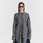 EENK YEVA Stripe Long Shirt - Black