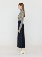 EENK EENK VOL Pattern Turtleneck Top - Ivory/Black