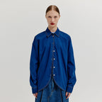 EENK EENK XAYA Oversized Denim Shirt - Denim Blue
