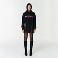 YCH ESCORT-PRINT CUT-OUT DETAILED HOODIE BLACK (F23TO907BK)