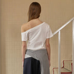 RHEME [3rd Reorder] Off Shoulder Basic T-Shirt - White