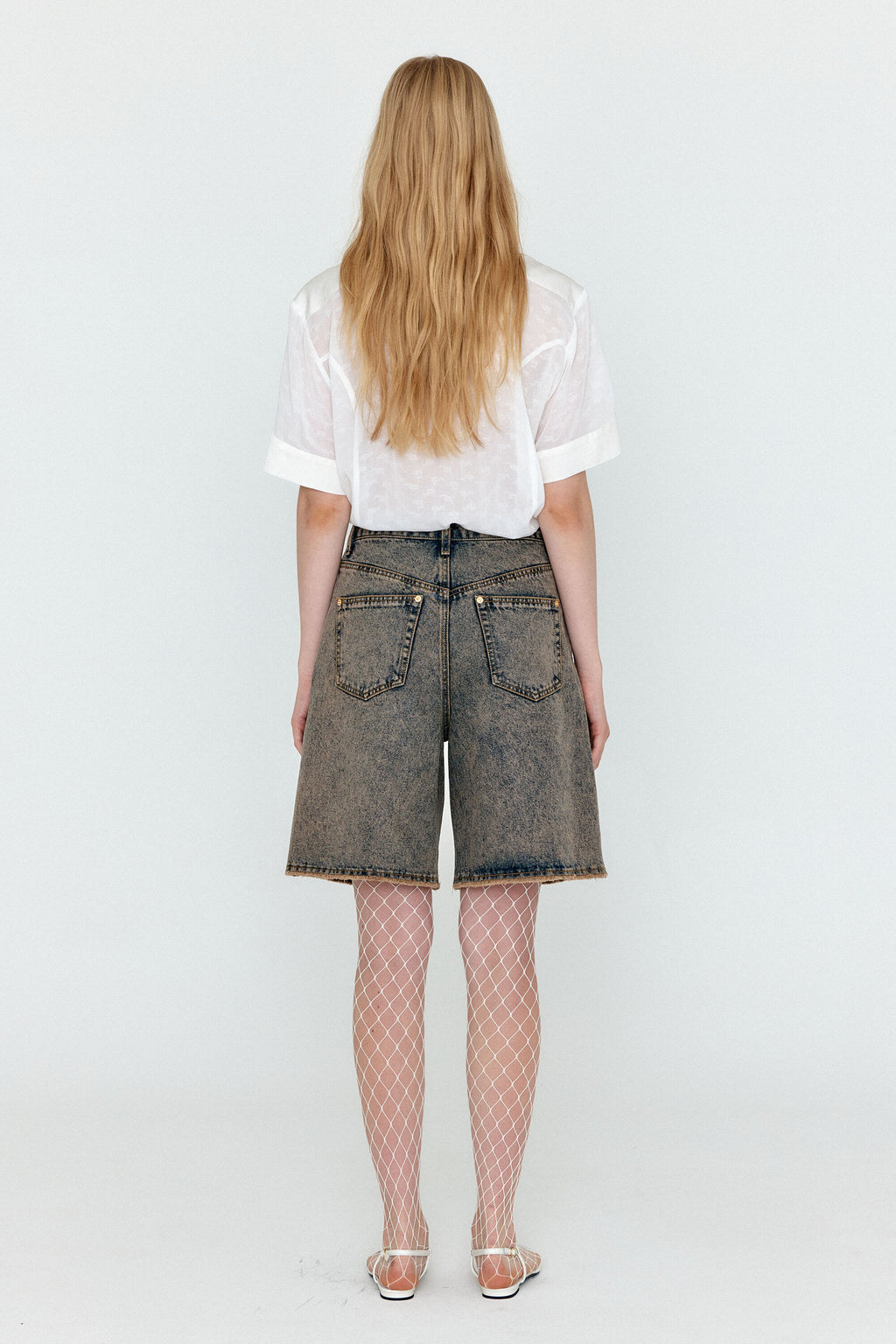 EENK EENK WECO Denim Biker Shorts - Khaki Blue