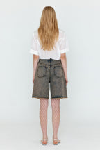 EENK EENK WECO Denim Biker Shorts - Khaki Blue
